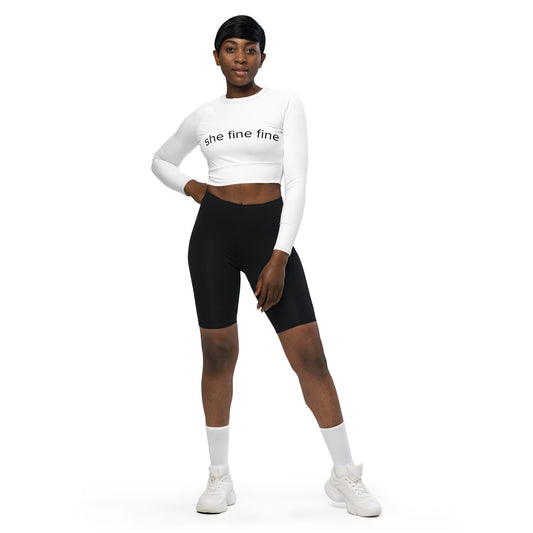 she fine fine long-sleeve crop top