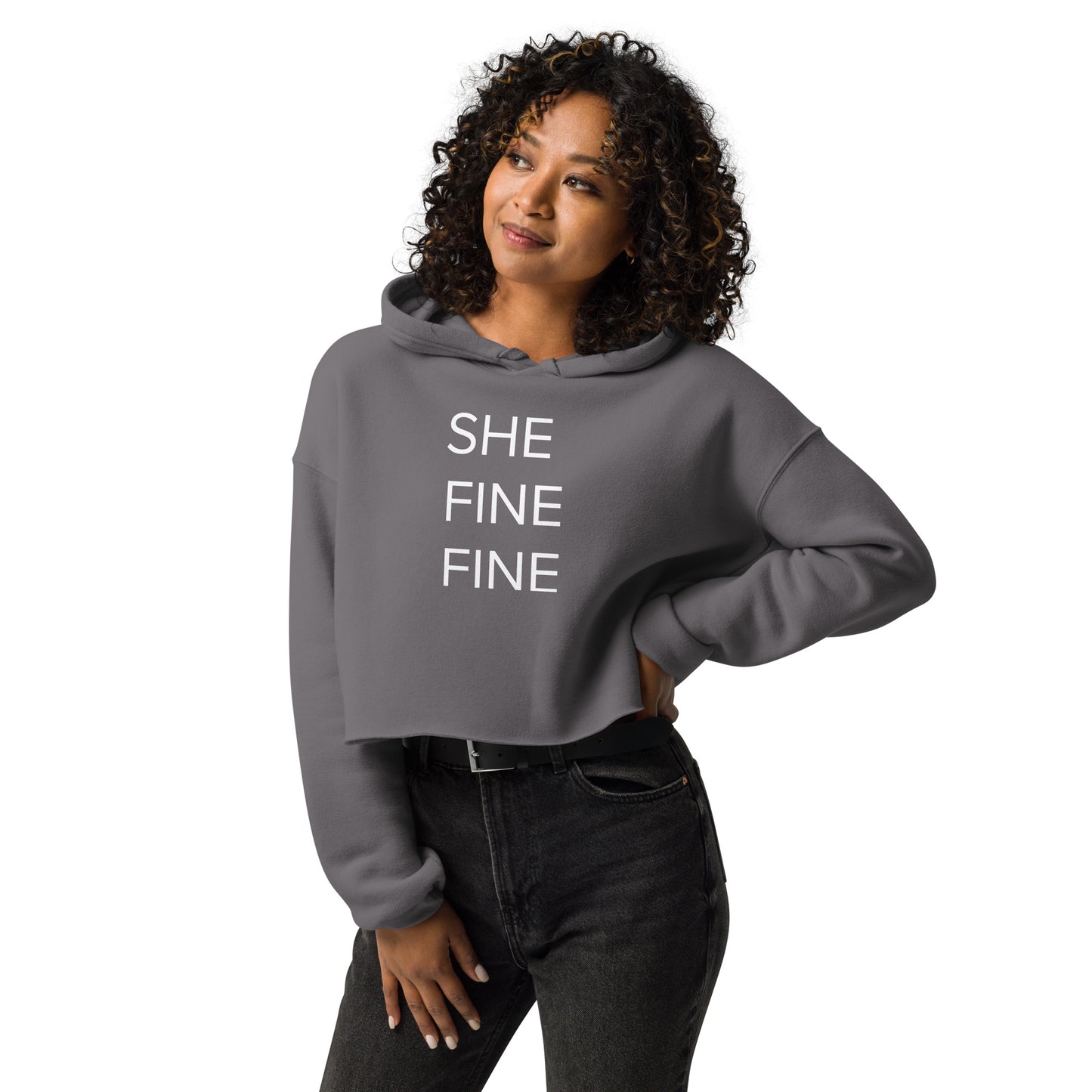 SHE FINE FINE Crop Hoodie